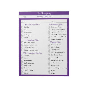 Aangepaste Pageant Packing Checklist voor Pageants Notitieblok