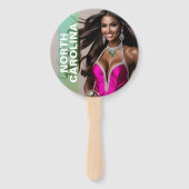 Aangepaste Pageant Paddle Fans - Crown Design Handwaaier (Voorkant)