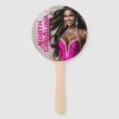 Aangepaste Pageant Paddle Fans - Crown Design Handwaaier (Voorkant)