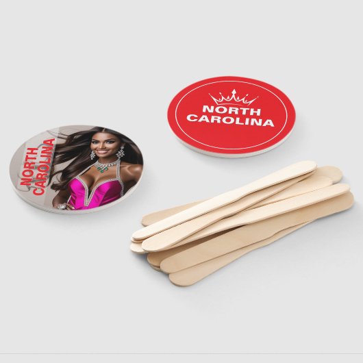 Aangepaste Pageant Paddle Fans - Crown Design Handwaaier (Niet-gemonteerd)