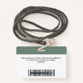 Aangepaste pagina Groene Logo voor werknemer Naam Badge (Achterkant met draagriem)