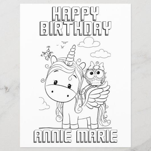 Aangepaste pagina voor Unicorn-kleuren Flyer (Voorkant)