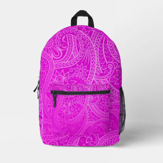 Aangepaste Paisley Magenta Kleurrijk Patroon Esthe Bedrukte Rugzak