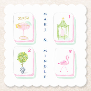 Aangepaste Palm Beach Mahjong Kartonnen Onderzetters