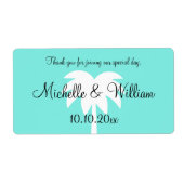 Aangepaste palm boom strand bruiloft water fles la etiket (Voorkant)