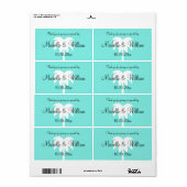 Aangepaste palm boom strand bruiloft water fles la etiket (Full Sheet)