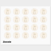 Aangepaste Palm Tree Monogram Sla de datum op Logo Ronde Sticker (Vel)