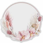 Aangepaste pampasgras ronde sticker (Voorkant)