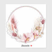 Aangepaste pampasgras ronde sticker (Vel)