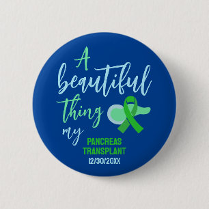 Aangepaste pancreas transplantatie groen lint ronde button 5,7 cm