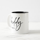 Aangepaste pap Est | Nieuwe pap Elegant Typography Tweekleurige Koffiemok (Voorkant links)