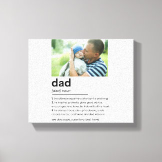 Aangepaste papa foto geschenk, papa definitie canvas afdruk