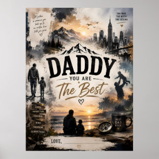 Aangepaste Papa Je Bent De Beste Poster