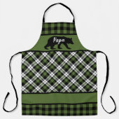 Aangepaste Papa Mama Beer Green Black Buffalo Cont Schort (Voorkant)