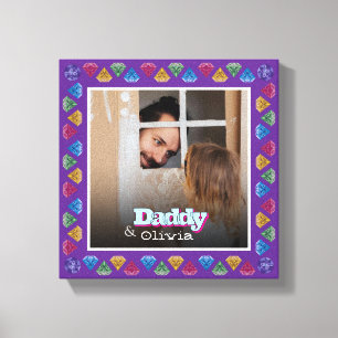Aangepaste Papa & Me Fotoherinnering – gepersonali Canvas Afdruk