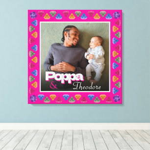 Aangepaste Papa & Me Fotoherinnering – gepersonali Canvas Afdruk