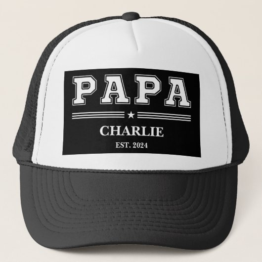 Aangepaste papa naam Vaderdag Gepersonaliseerde Gi Trucker Pet (Voorkant)