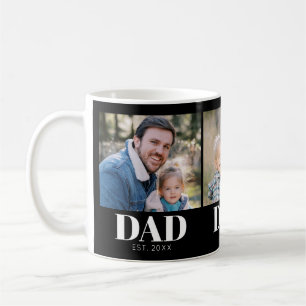Aangepaste papa opgericht 3 foto vaderdag koffiemok
