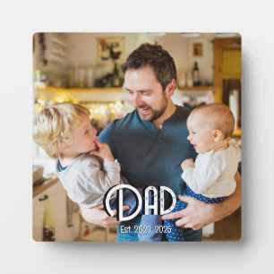 Aangepaste Papa Opgericht Foto Grunge Tekst Fotoplaat