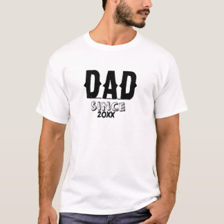Aangepaste "papa sinds 20XX" jaar T-shirt – Person