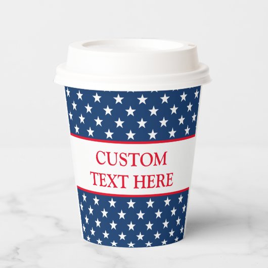 Aangepaste papierbekertjes met Amerikaanse stervla Papieren Bekers (Voorkant)