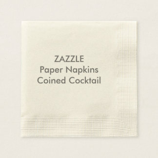 Aangepaste papieren servetten ECRU COINED COCKTAIL