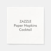 Aangepaste Papieren servetten WITTE COCKTAIL (Voorkant)