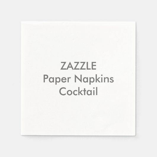 Aangepaste Papieren servetten WITTE COCKTAIL (Voorkant)