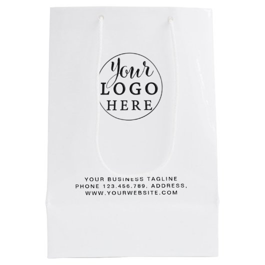 Aangepaste papiertas met Logo geen minimum Medium Cadeauzakje (Achterkant)