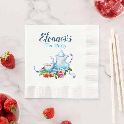 Aangepaste papiertheepartjes met bloemen servet (Insitu)