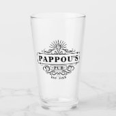 Aangepaste Pappou's Pub Year Glass Glas (Voorkant)