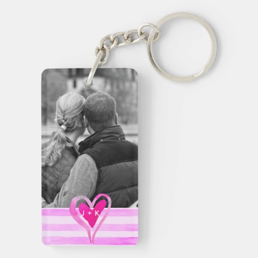 Aangepaste paren 2 x foto-Waterverf Sleutelhanger (achterkant)
