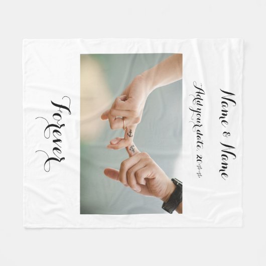 Aangepaste paren Foto deken (Voorkant (Horizontaal))