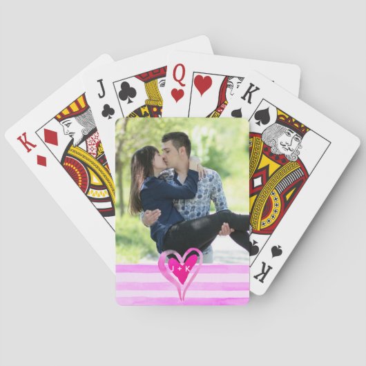 Aangepaste paren foto-Waterverf Pokerkaarten (Achterkant)