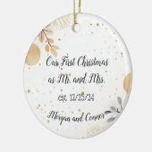 Aangepaste paren Ornament, gepersonaliseerde kerst Keramisch Ornament (Links)