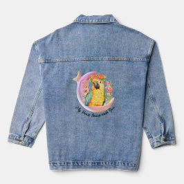 Aangepaste Parrot Moon & Floral Denim Jacket