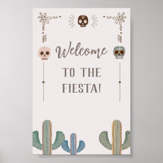 Aangepaste partij Teken Mexicaanse Schedel Cactus  Poster