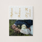 Aangepaste Pas getrouwd FotoMonogram Weddenschap G Legpuzzel (Verticaal)