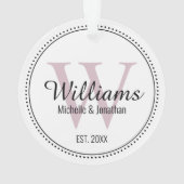 Aangepaste Pas getrouwd monogram Ornament (achterkant)