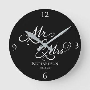 Aangepaste Pas getrouwd paar klok