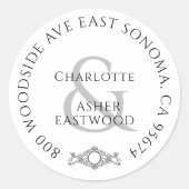 Aangepaste Pas getrouwd van paren Terug Adres Kas Ronde Sticker (Voorkant)