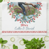 Aangepaste Pas getrouwd voor kerstmis met wiet-paa Theedoek (Gevouwen)