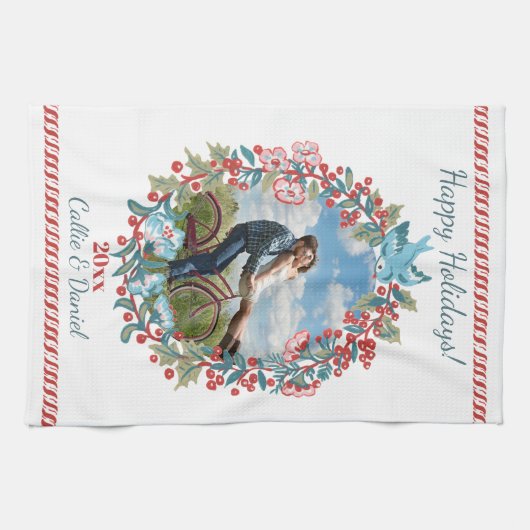 Aangepaste Pas getrouwd voor kerstmis met wiet-paa Theedoek (Horizontaal)