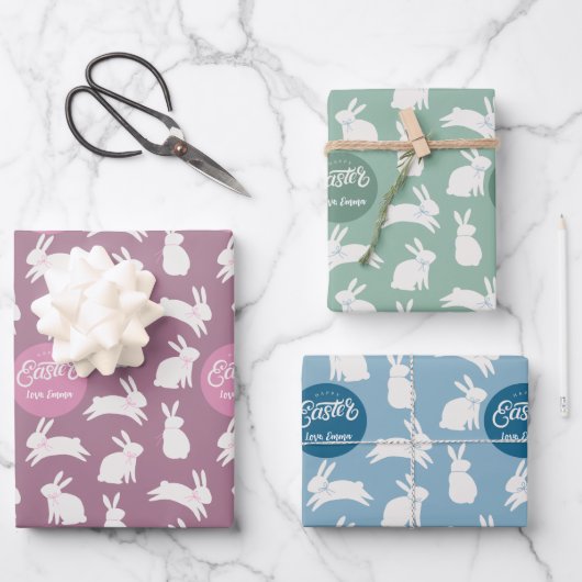 Aangepaste Pasen Konijn Verpakking Papier Blad Set Inpakpapier Vel (Voorkant)