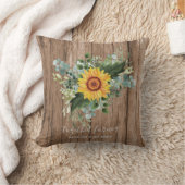 Aangepaste pasgetrouwden rustieke zonnebloemen euc kussen (Deken)