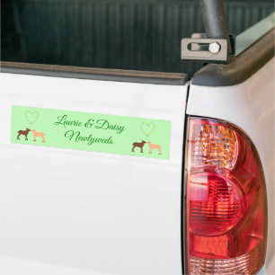 Aangepaste Passen getrouwd voor Deer Couple en Dai Bumpersticker