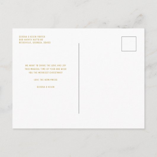 Aangepaste Passen getrouwd voor eerste kerstmis Briefkaart (Achterkant)