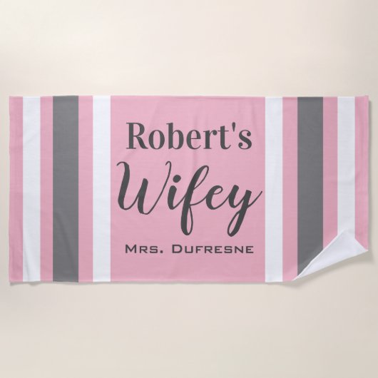 Aangepaste Passen getrouwd voor "Wifey" Strandlaken (Voorkant)