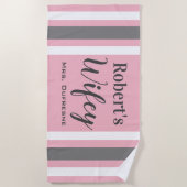 Aangepaste Passen getrouwd voor "Wifey" Strandlaken (Voorkant)