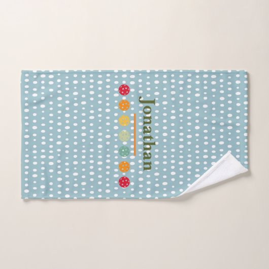 Aangepaste pasta Blue Pattern Pickle Ball Handdoek (Handdoek)